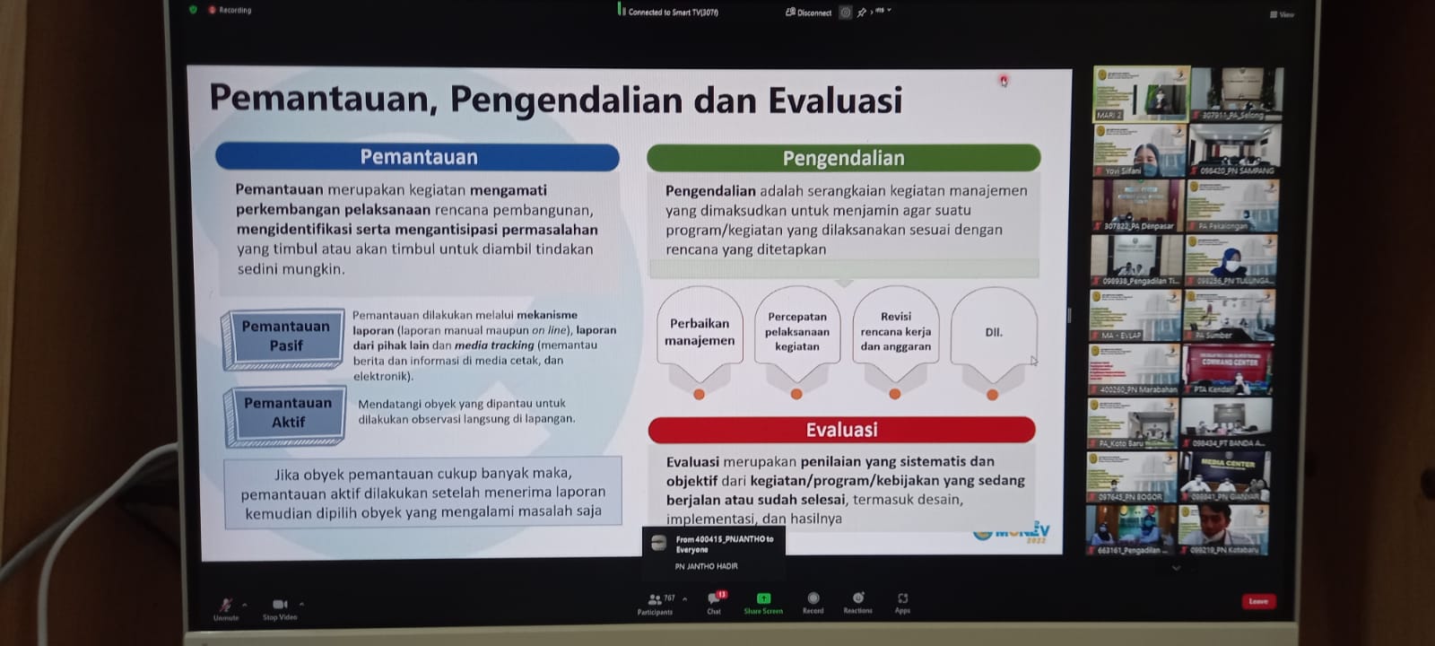 2 Zoom Meeting Sosialisasi e Monev Bappenas Tahun 2022